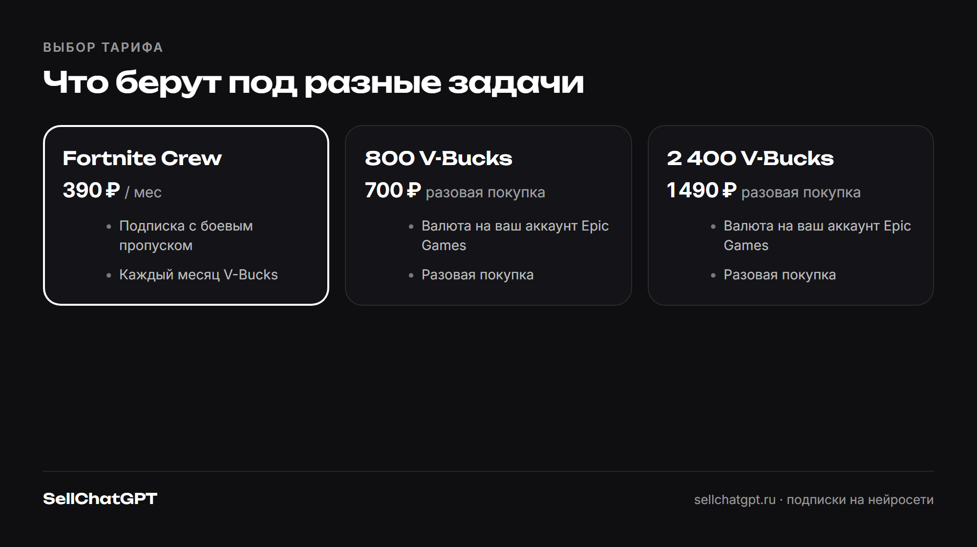 Чем месячная подписка Crew отличается от разового пакета V-Bucks